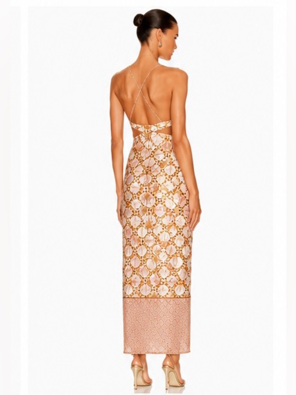 House of Harlow 1960 x REVOLVE Geo Cutout Silky Midi Dress XS - Picture 2 of 8